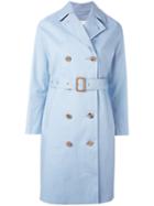Mackintosh Belted Trench Coat, Women's, Size: 32, Blue, Cotton