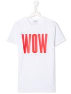 Msgm Kids Teen Wow Print T-shirt - White