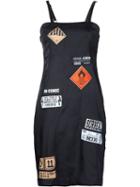 Ktz Multi Patch Casual Dress, Women's, Size: Medium, Black, Rayon