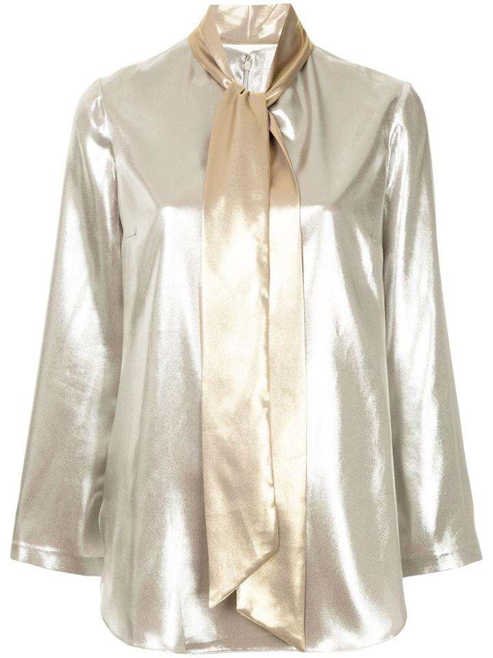 Layeur Scarf Neck Blouse - Metallic