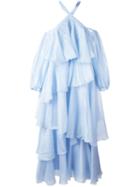 Anna October Ruffle Tiered Dress, Women's, Size: Small, Blue, Silk/polyethylene