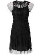 Red Valentino Lace Layered Fitted Dress - Black