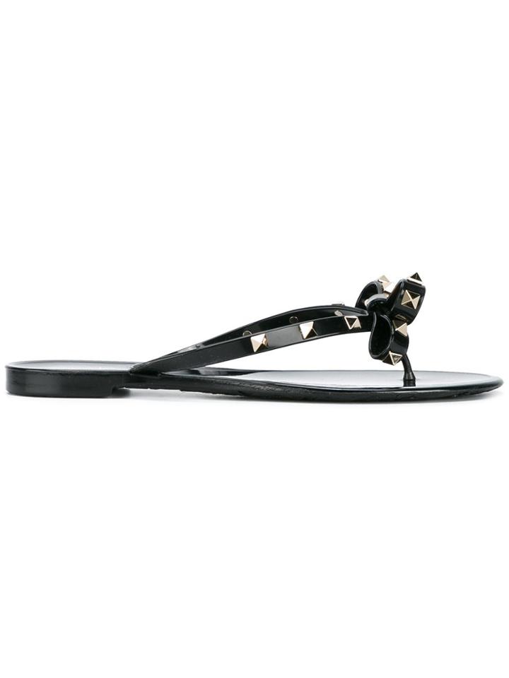 Valentino Valentino Garavani Rockstud Toe Post Flip-flops - Black