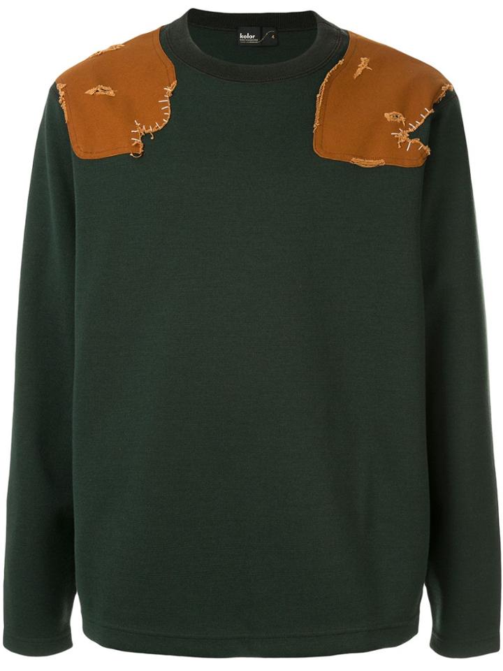 Kolor Contrast Shoulder Panel Jumper - Green