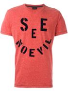 Diesel See No Evil Print T-shirt, Men's, Size: Xl, Red, Cotton/polyester