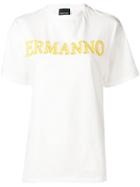Ermanno Ermanno Lace Embroidered Logo T-shirt - White