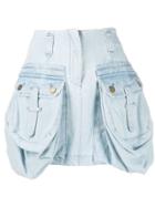 Alberta Ferretti Cargo Pocket Skirt - Blue