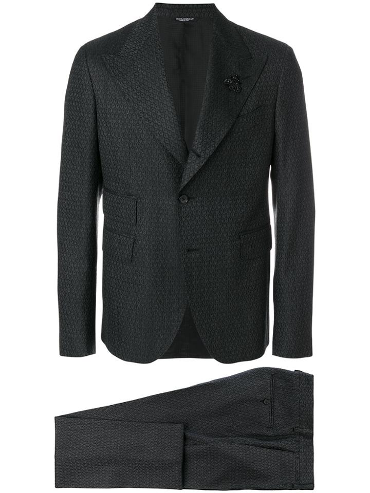 Dolce & Gabbana Patterned Formal Suit - Black