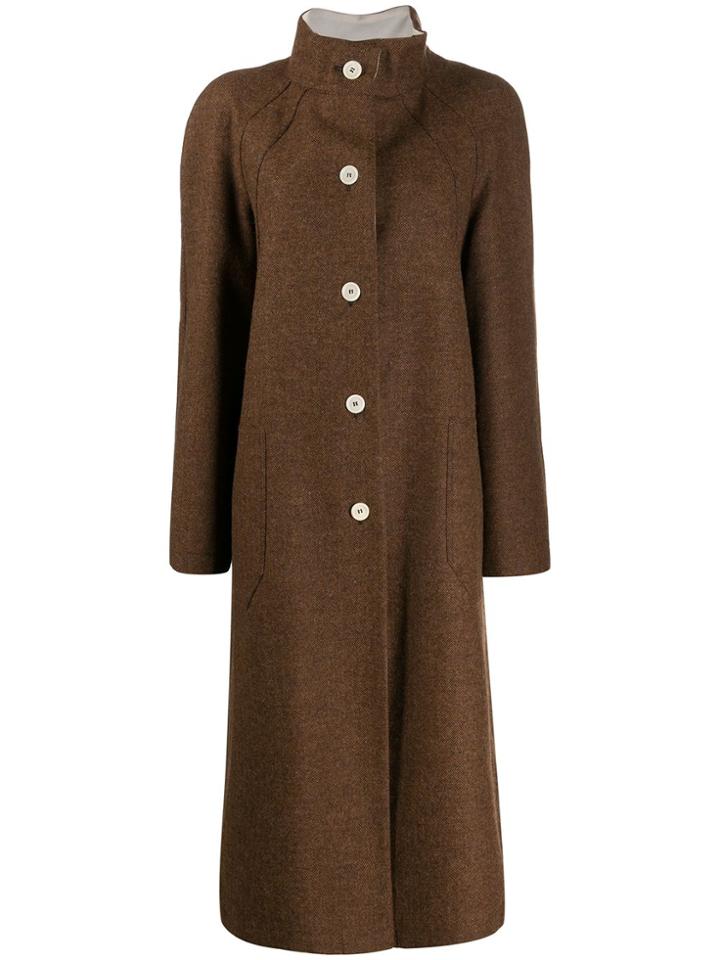 Jejia Fitted Single-breasted Coat - Brown
