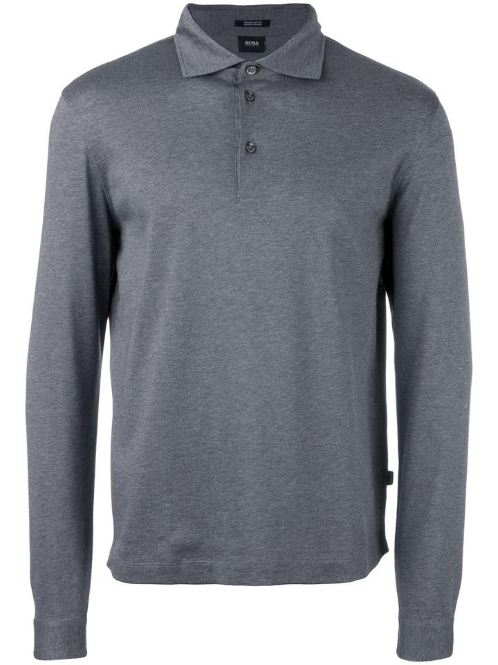 Boss Hugo Boss Longsleeved Polo Shirt, Men's, Size: Xl, Grey, Cotton