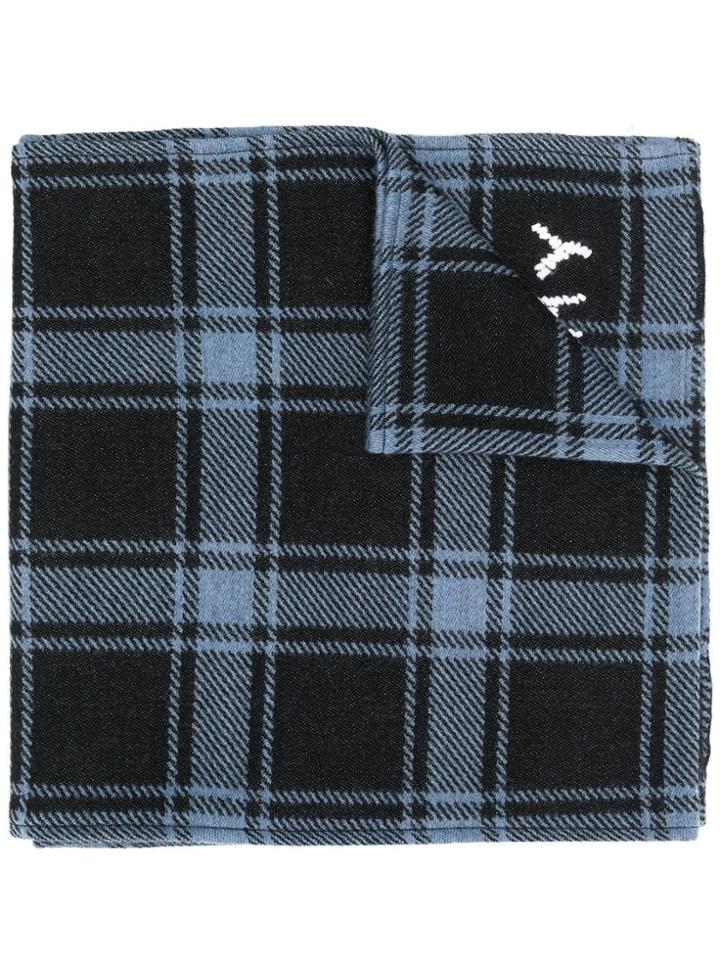 Givenchy Checked Winter Scarf - Blue
