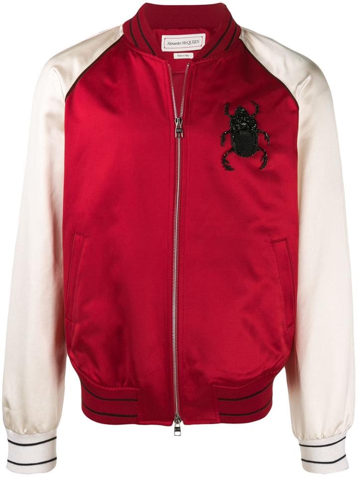Alexander Mcqueen Beetle Embroidered Bomber Jacket