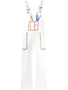 Mira Mikati Trompe L'ail Scribble Dungarees - White