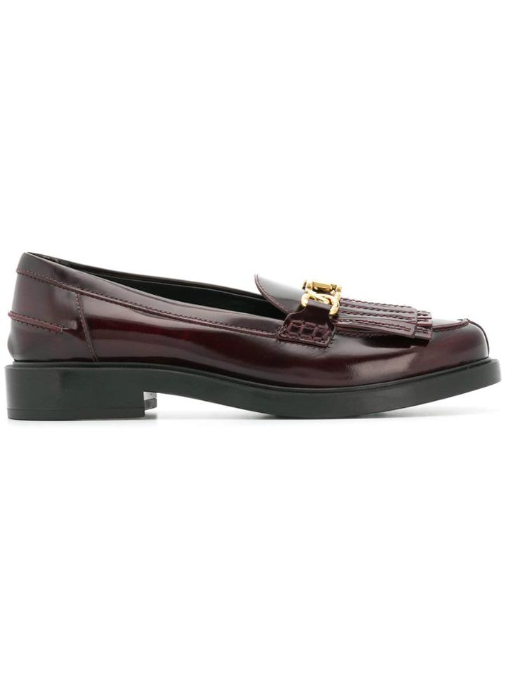 Tod's Classic Fringe Embellished Loafers - Red
