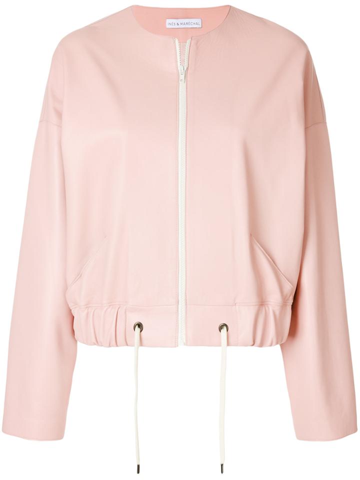 Inès & Maréchal Cropped Collarless Jacket - Pink & Purple