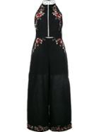 Zimmermann 'sakura' Embroidered Jumpsuit, Women's, Size: 2, Black, Cotton/linen/flax