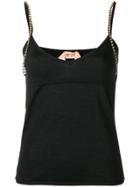No21 Embellished Strap Vest Top - Black