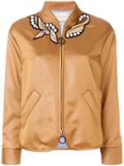 Marco De Vincenzo Embroidered Bomber Jacket - Brown