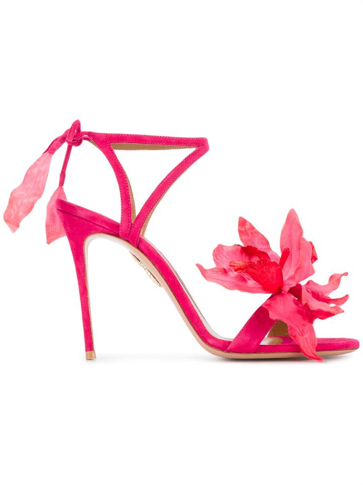 Aquazzura Flora Sandals - Pink & Purple
