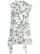 Nicole Miller Floral Sleeveless Top - White