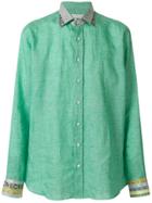 Etro Contrasting Pattern Long Sleeve Shirt - Green