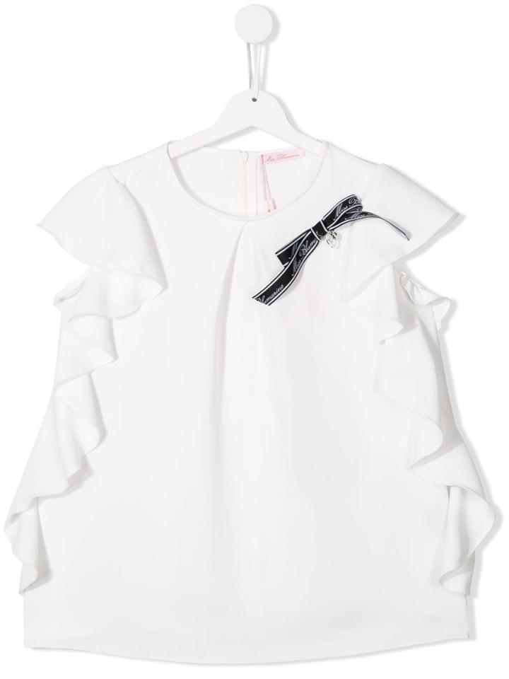 Miss Blumarine Teen Ruffled Top - White