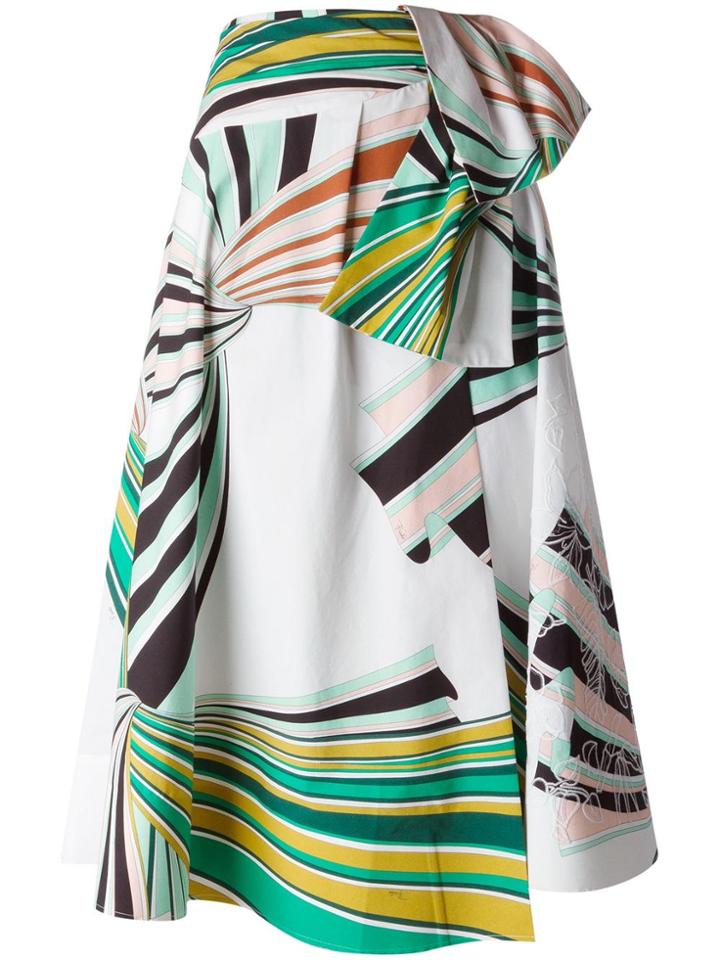Emilio Pucci Printed A-line Skirt - White