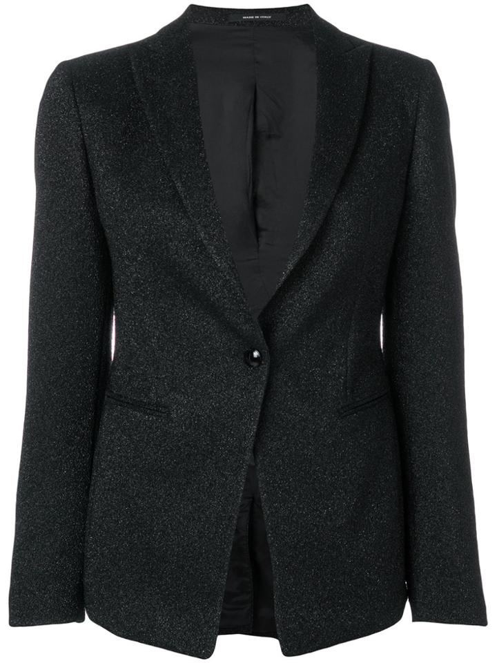 Tagliatore Glitter Single Button Blazer - Black
