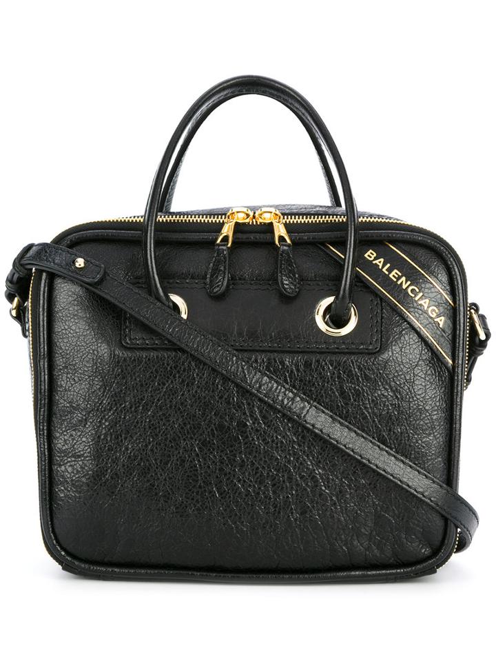 Balenciaga Blanket Square Tote, Women's, Black, Leather