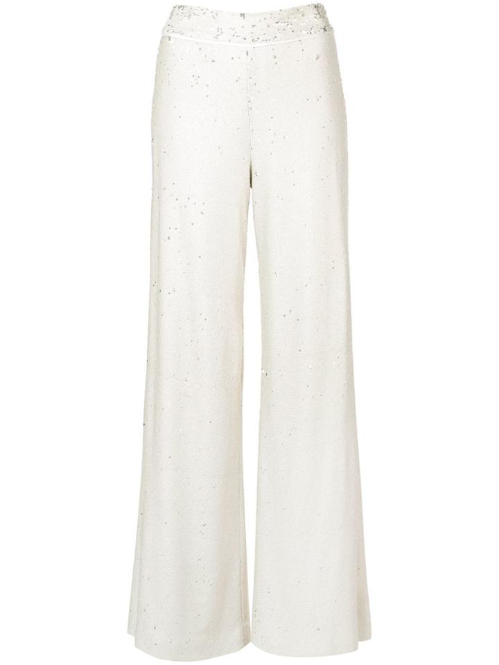 Alexis Sequin Embellished Trousers - Neutrals