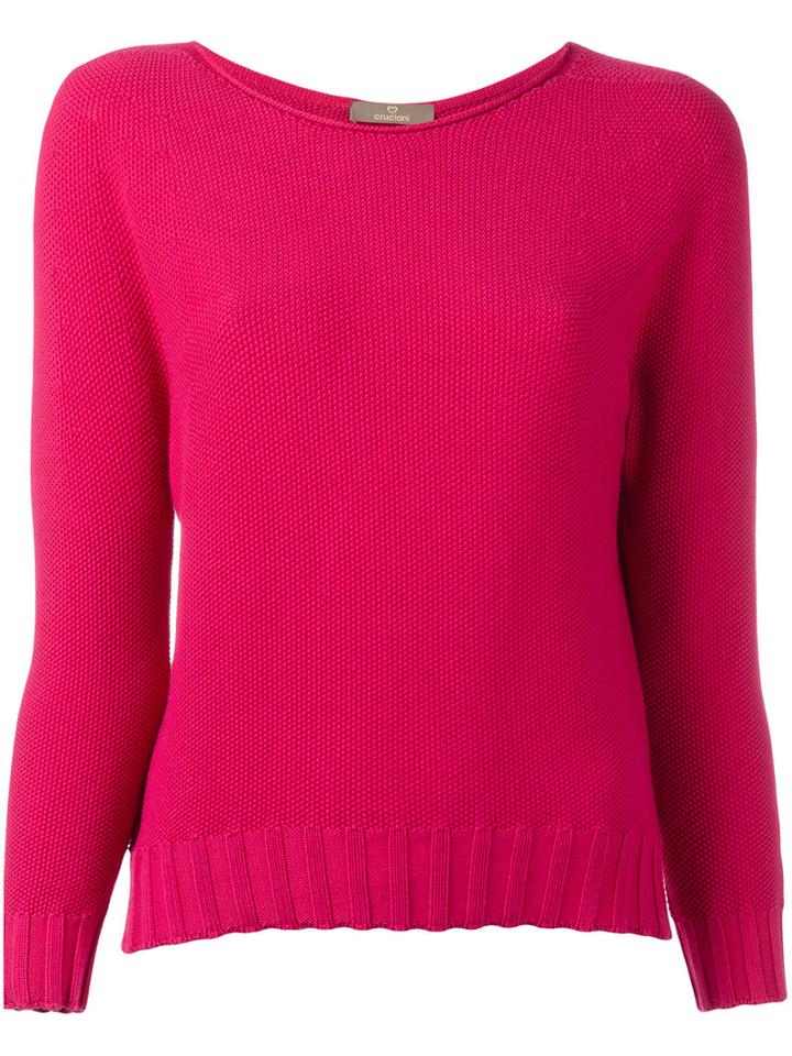 Cruciani Boat Neck Jumper, Women's, Size: 46, Pink/purple, Cotton