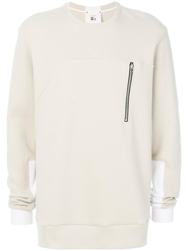 Lost & Found Rooms Zip Pocket Sweatshirt - Nude & Neutrals