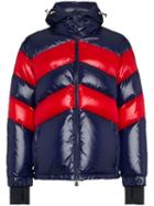 Moncler Grenoble Striped Padded Hooded Jacket - Blue