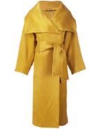 Maison Margiela Belted Long Coat, Women's, Size: 38, Yellow/orange, Wool/polyimide