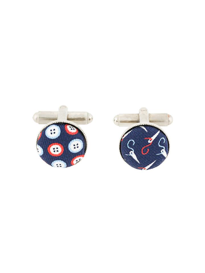 Fefè Button And Needle Print Cufflinks - Red