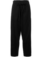 Y's High-waist Layered Trousers, Women's, Size: 1, Black, Cotton/rayon
