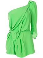 Kitx One Shoulder Gathered Blouse - Green