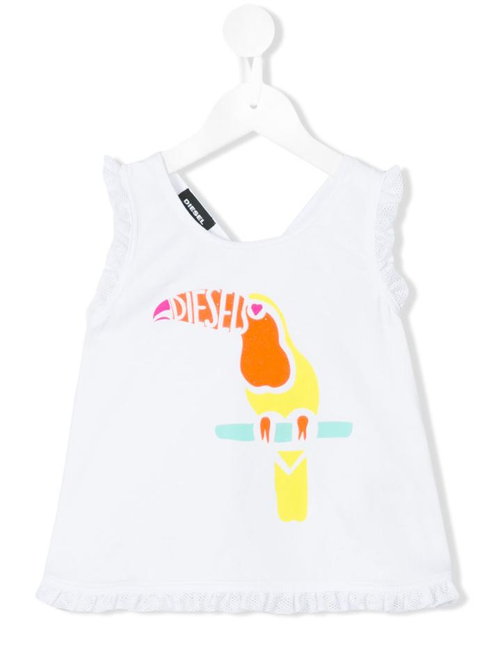 Diesel Kids - Toucan Print Top - Kids - Cotton/polyester - 5 Yrs, White