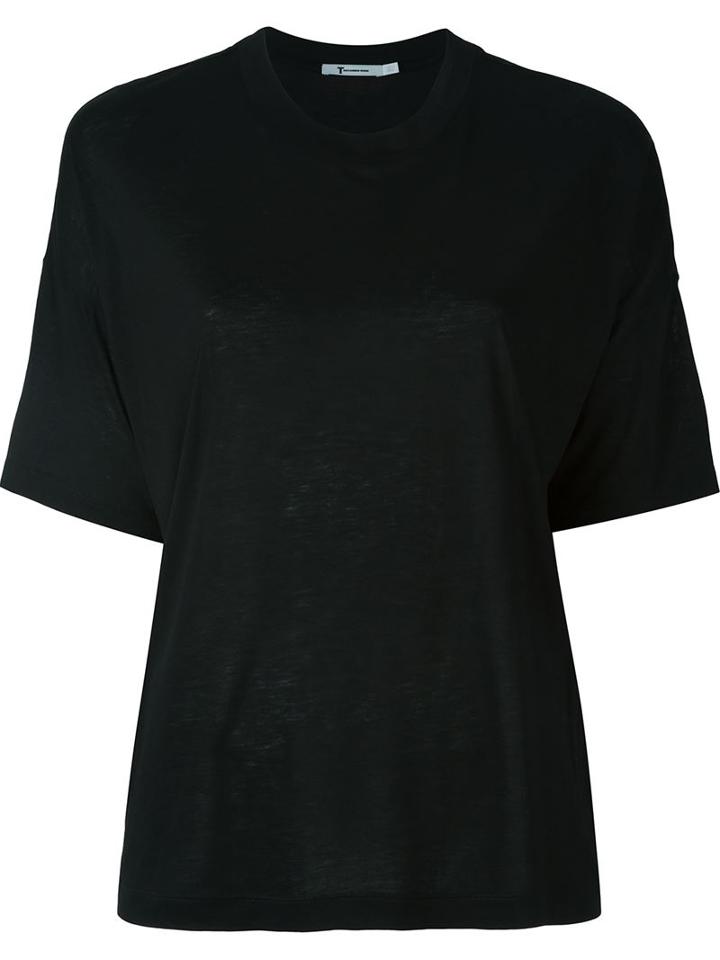 T By Alexander Wang Dropped Shoulder T-shirt, Women's, Size: Small, Black, Viscose