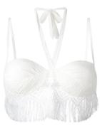 Ermanno Scervino - Fringed Bikini Top - Women - Polyamide/polyester/spandex/elastane - Ii, White, Polyamide/polyester/spandex/elastane