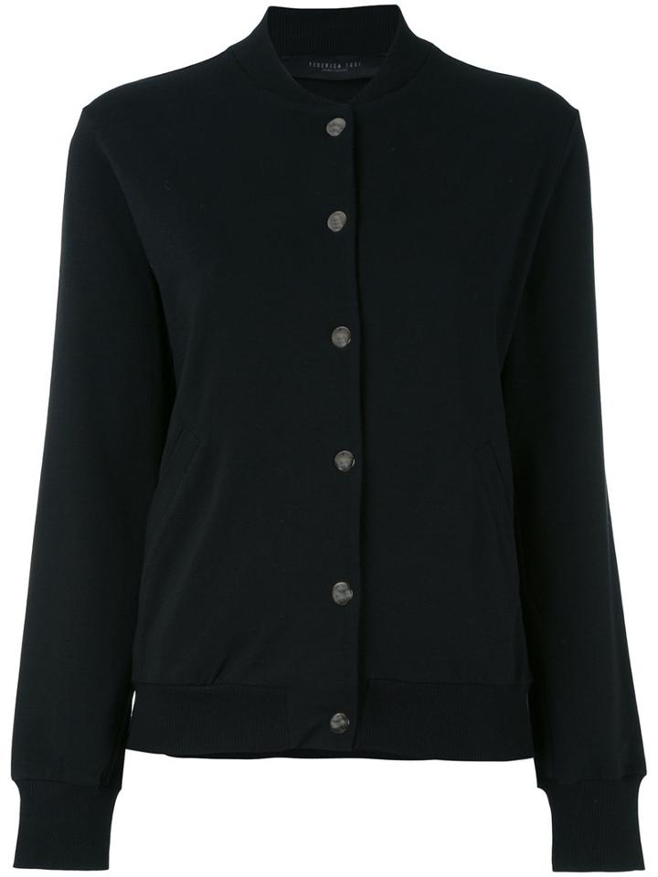 Federica Tosi - Soft Bomber Jacket - Women - Cotton/spandex/elastane - Xs, Black, Cotton/spandex/elastane