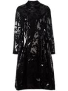 Comme Des Garçons Noir Kei Ninomiya Iridescent Floral Coat, Women's, Size: Medium, Black, Silk/nylon/polyester/polyurethane Resin