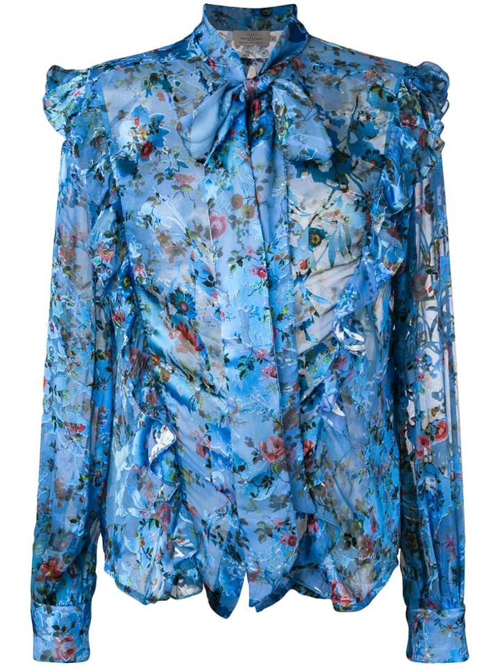Preen By Thornton Bregazzi Zinna Floral Printed Blouse - Blue