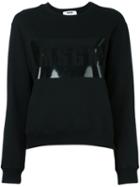 Msgm Logo Print Sweatshirt, Women's, Size: Large, Black, Cotton