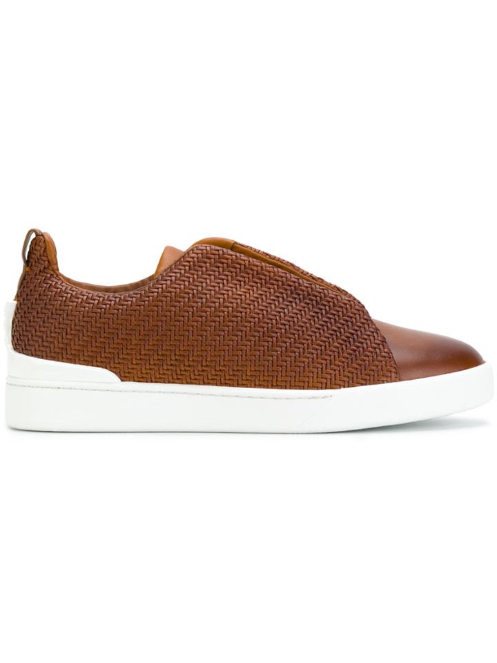 Ermenegildo Zegna Woven Sneakers - Brown