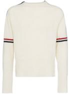 Thom Browne White Wool Jumper With Stripes