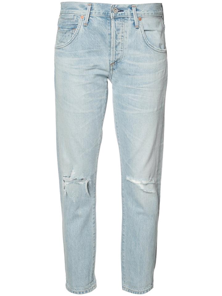 Citizens Of Humanity - Emerson Distressed Jeans - Women - Cotton/lyocell - 28, Blue, Cotton/lyocell