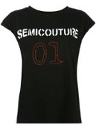 Semicouture - Semicouture 01 T-shirt - Women - Cotton - M, Black, Cotton