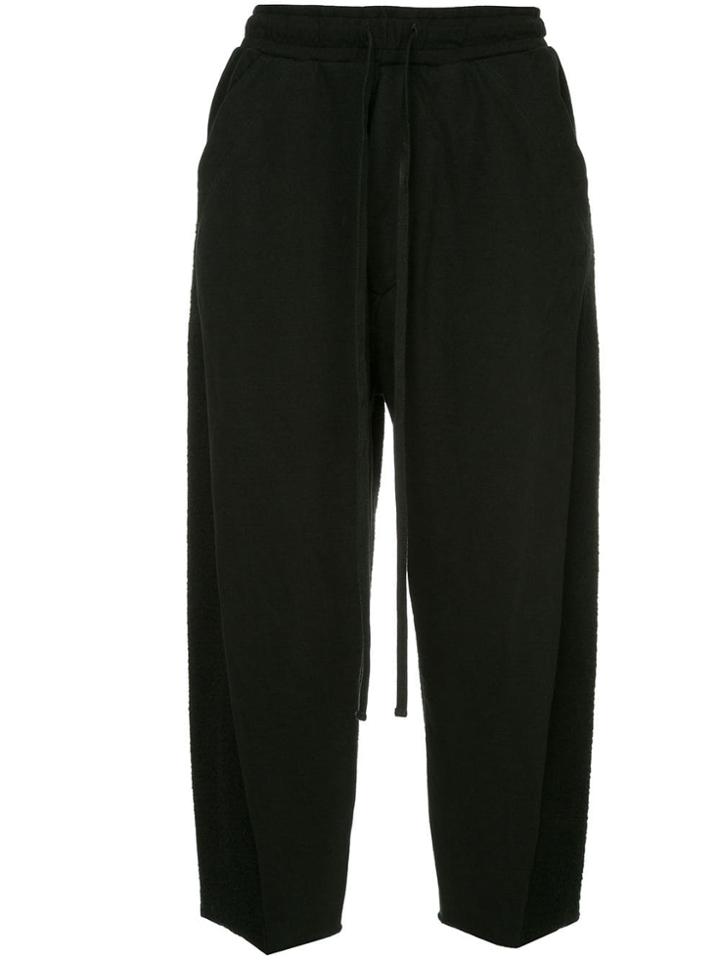 Julius Wide Leg Cropped Trousers - Black