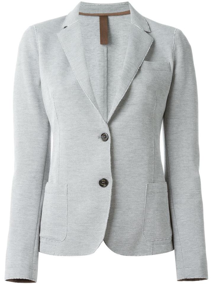 Eleventy Two Button Blazer, Women's, Size: 48, Grey, Cotton/nylon/spandex/elastane